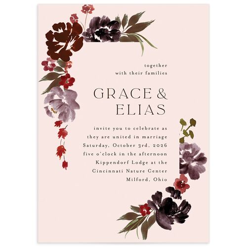 Autumn Romance Wedding Invitations - Chocolate