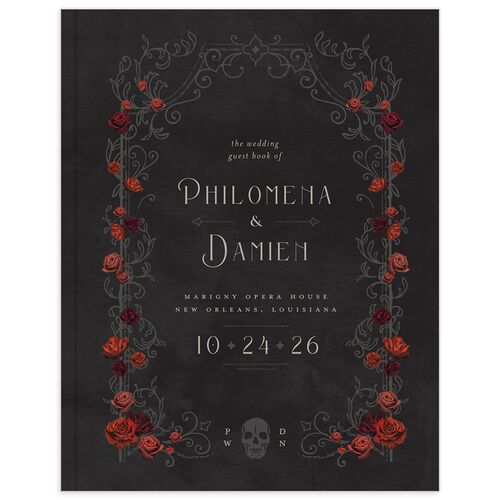 Gothic Gate Wedding Guest Book - Licorice