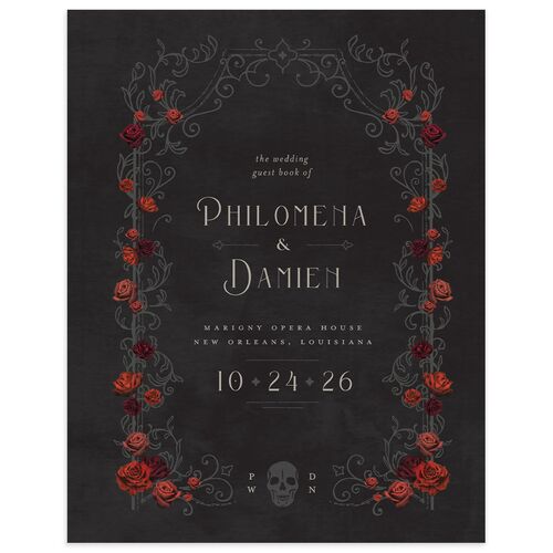 Gothic Gate Wedding Guest Book - Licorice