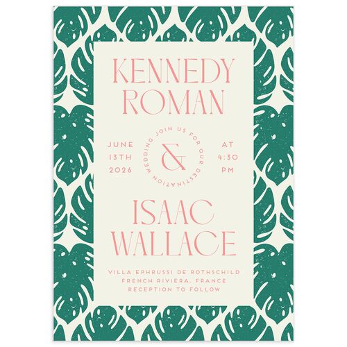 Eclectic Monstera Wedding Invitations - Ultramarine