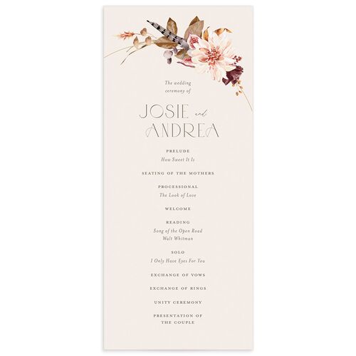 Eclectic Adornment Wedding Programs - Peony