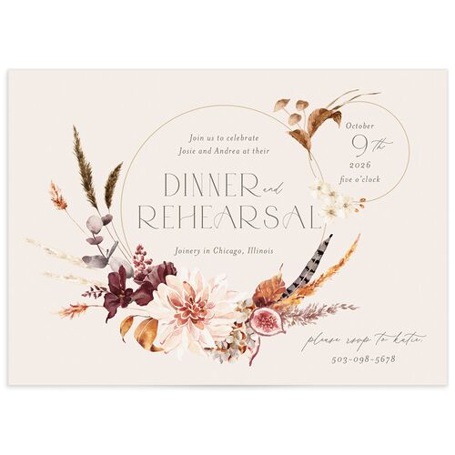 Eclectic Adornment Rehearsal Dinner Invitations - Peony