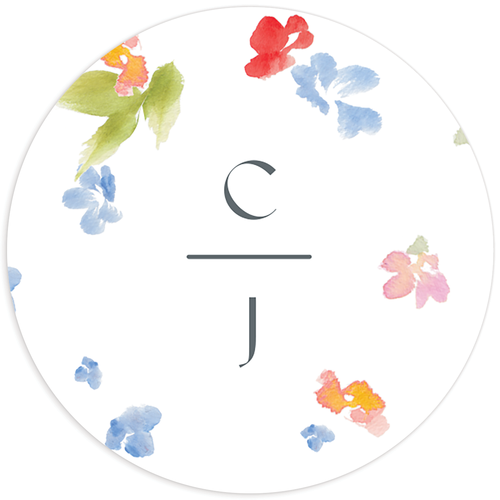 Scattered Blossoms Wedding Stickers - Pastel Blue