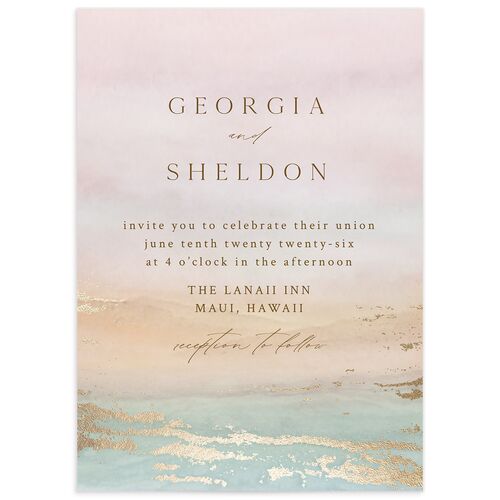 Ethereal Sunset Wedding Invitations - Peach Fuzz
