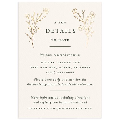 Gilded Monogram Wedding Enclosure Cards - Dark Camo