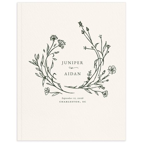 Gilded Monogram Wedding Guest Book - Dark Camo