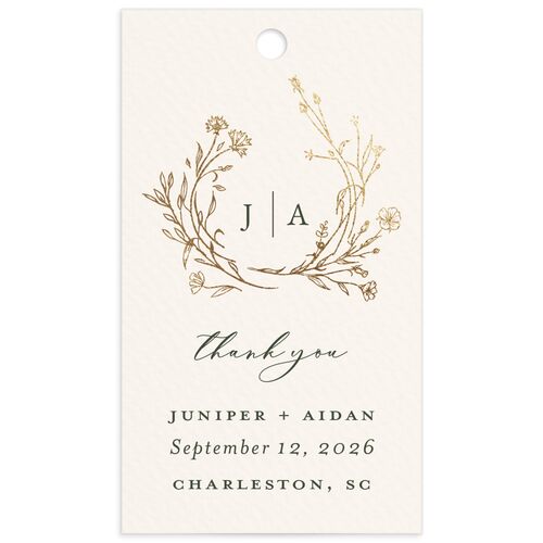 Gilded Monogram Favor Gift Tags - Dark Camo