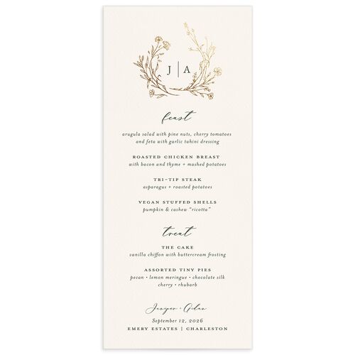 Gilded Monogram Menus - Dark Camo
