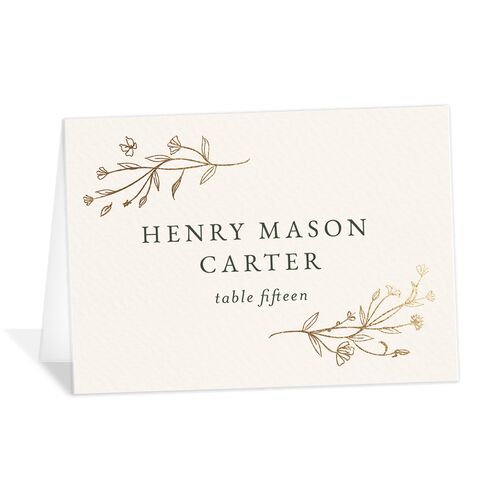 Gilded Monogram Place Cards - Dark Camo
