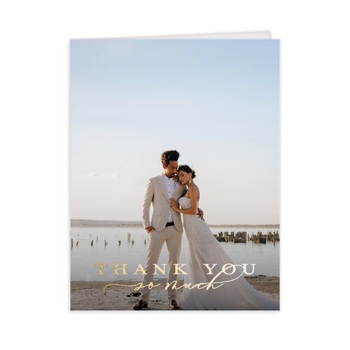 Gilded Monogram Thank You Cards - Dark Camo