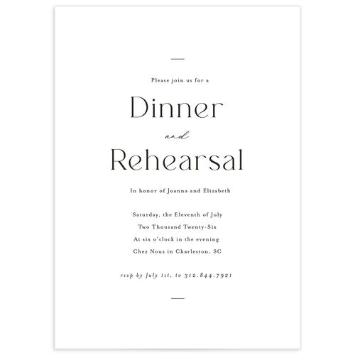 Refined Rehearsal Dinner Invitations - Pure White