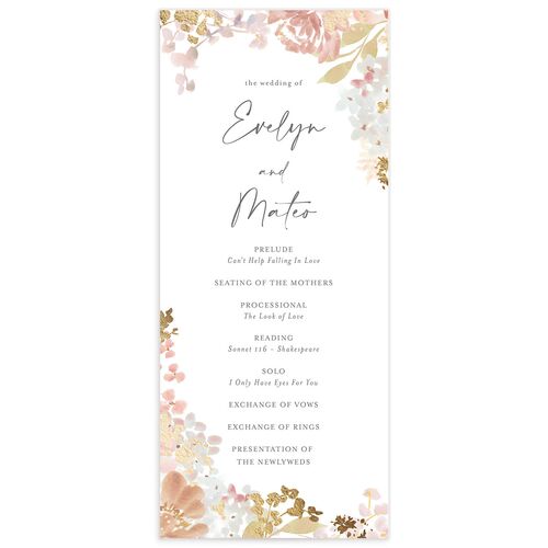 Hydrangea Garden Wedding Programs - Pink Cotton