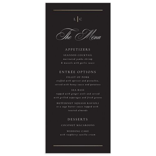 Timeless Frame Menus - Pure White