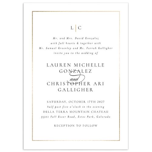 Timeless Frame Wedding Invitations - Pure White