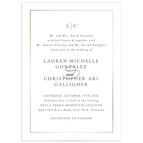 Timeless Frame Wedding Invitations - Pure White