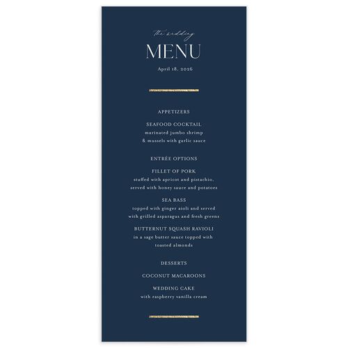 Joyful Union Menus - Navy