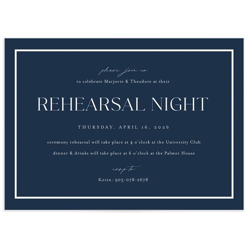 Joyful Union Rehearsal Dinner Invitations - Navy