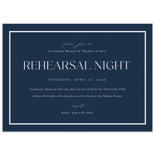 Joyful Union Rehearsal Dinner Invitations - Navy