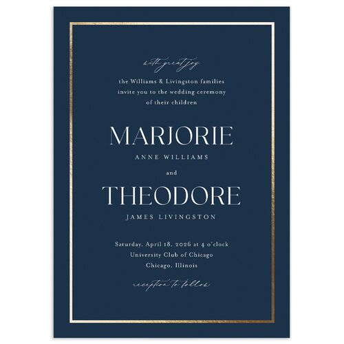 Joyful Union Wedding Invitations - Navy