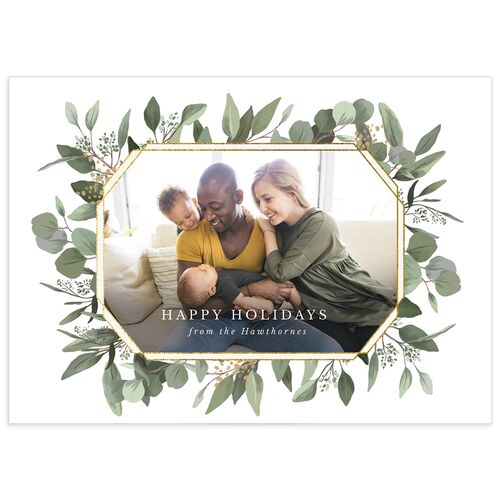 Holiday Eucalyptus Holiday Cards - Pure White