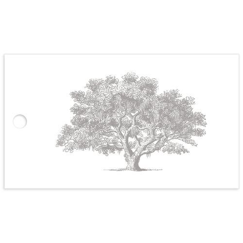 Southern Oak Tree Favor Gift Tags - Pure White