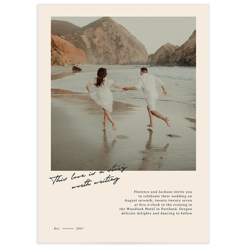 Vintage Film Wedding Invitations - Sand