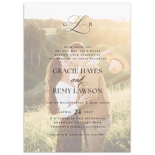 Classic Picture Wedding Invitations - Pure White
