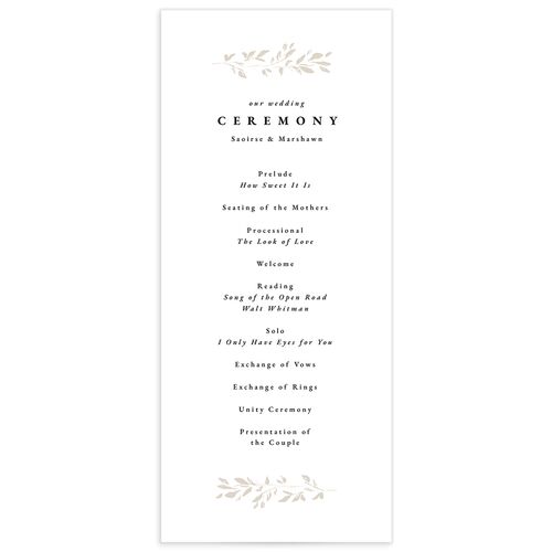 Dainty Frame Wedding Programs - Pure White