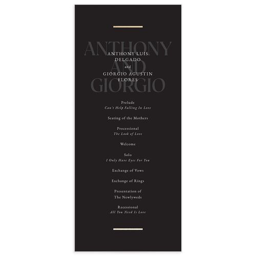 Gilded Bold Wedding Programs - Licorice
