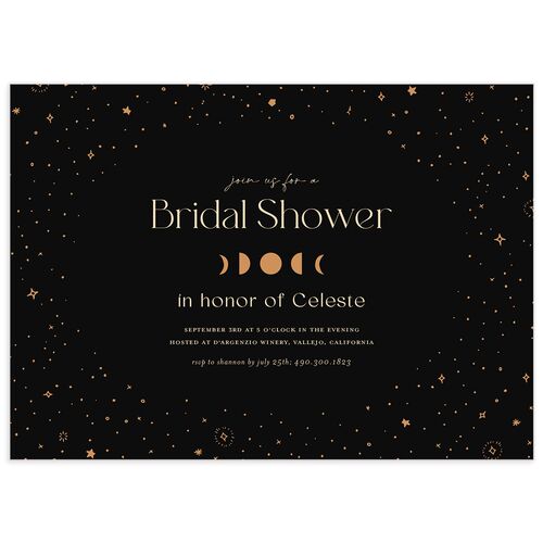 Celestial Galaxy Bridal Shower Invitations - Midnight