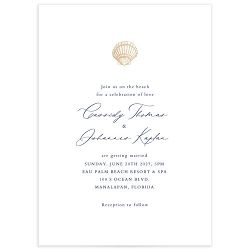 Classic Shell Wedding Invitations - Royal Blue