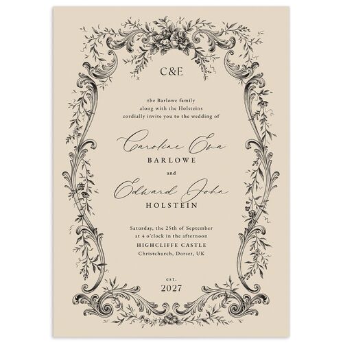 Antique Victorian Wedding Invitations - Sand