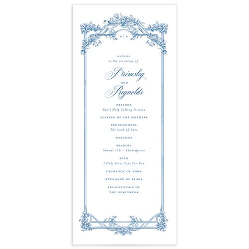 Elegant Antique Toile Frame Wedding Programs by Bridgerton - Cruise