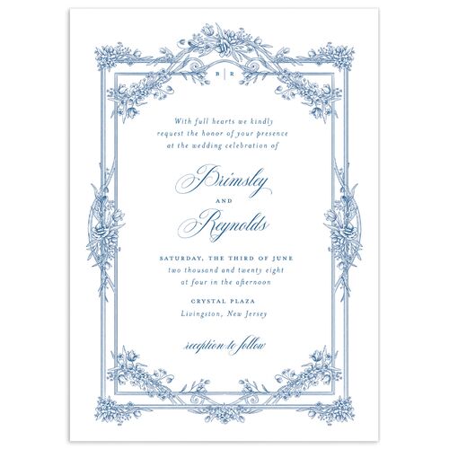 Elegant Antique Toile Frame Wedding Invitations by Bridgerton - Cruise
