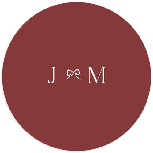 Simple Boho Flowers Wedding Stickers - Raspberry