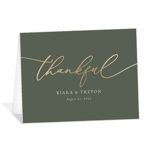 Romantic Photo Thank You Cards - Hunter Green