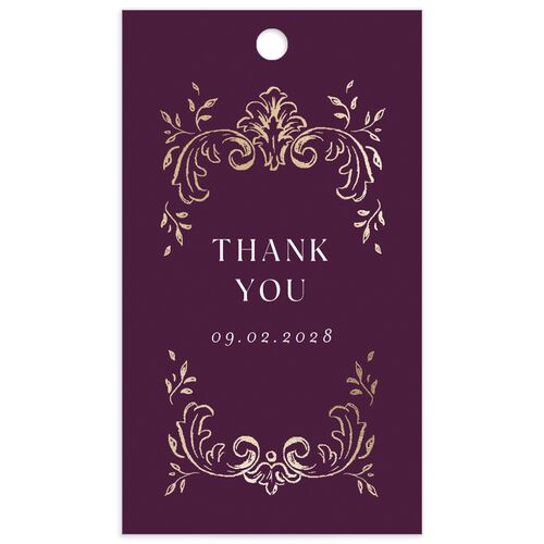 Formal Opulent Frame Favor Gift Tags - Bordeaux