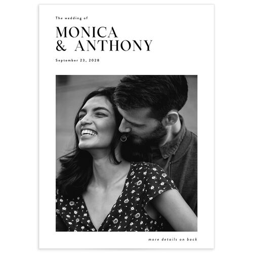 Simple Editorial Photo Wedding Invitations - Pure White