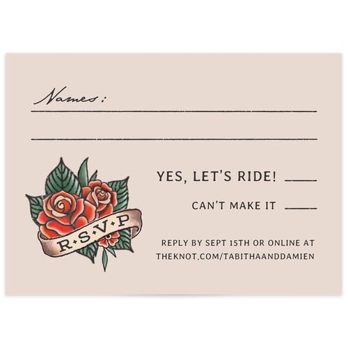 Til Death Tattoos Wedding Response Cards - Linen
