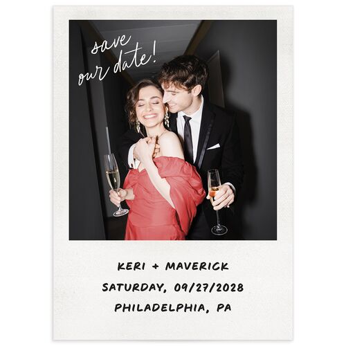 Modern Writing Save the Date Cards - Snow