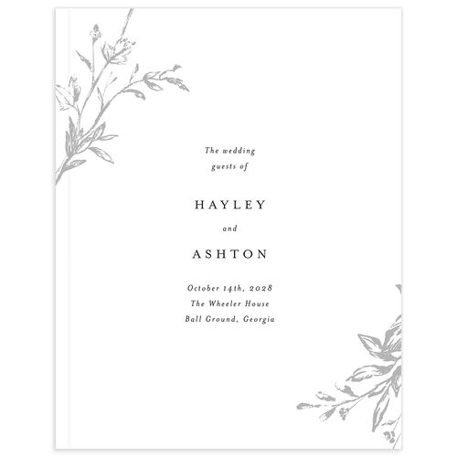 Shining Leaves Guest Books - Pure White