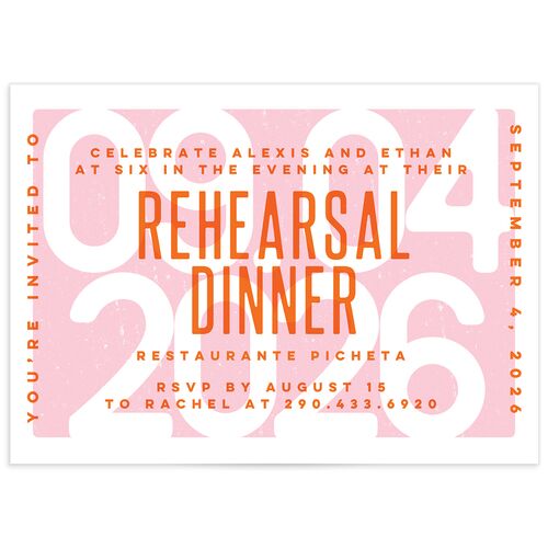 Screen Print Rehearsal Dinner Invitations - Tangerine