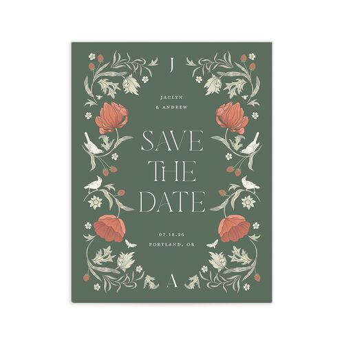Crafted Garden Save the Date Petite Cards - Deep Olive