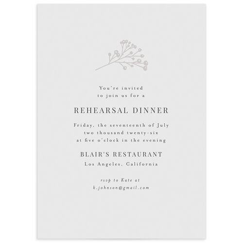 Baby's Breath Rehearsal Dinner Invitations - Mist