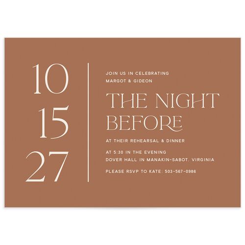 Climbing Leaves Rehearsal Dinner Invitations - Copper