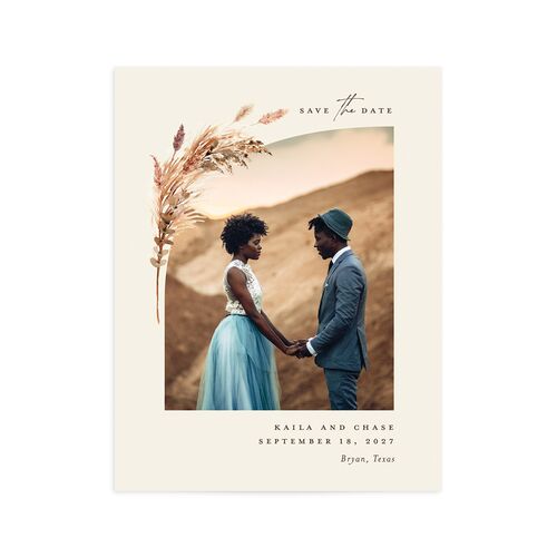 Soft Pampas Save the Date Petite Cards - Sepia