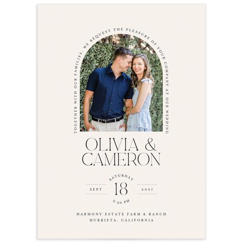 Photo Arch Wedding Invitations - Taupe
