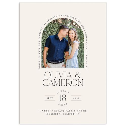 Photo Arch Wedding Invitations - Taupe