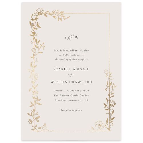 Delicate Vines Wedding Invitations - Hunter Green