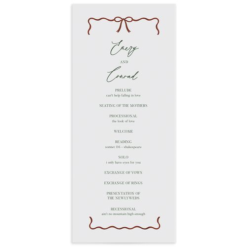 Festive Garland Wedding Programs - Hunter Green